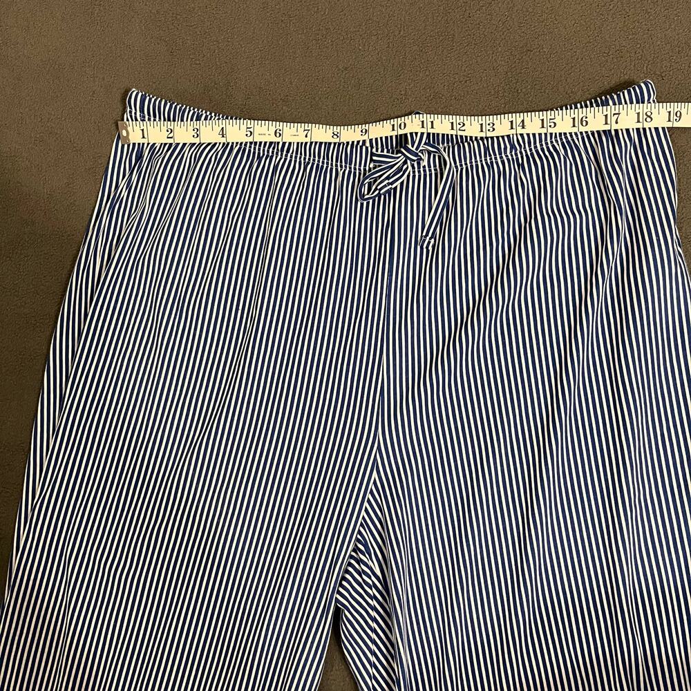 Lauren Ralph Lauren Pajama Set Womens XL Blue White Stripe Cotton Quiet Luxury - Picture 7 of 8
